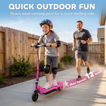 Foldable Electric Kids Scooter, Ride-on for Ages 7-14 Years, Pink