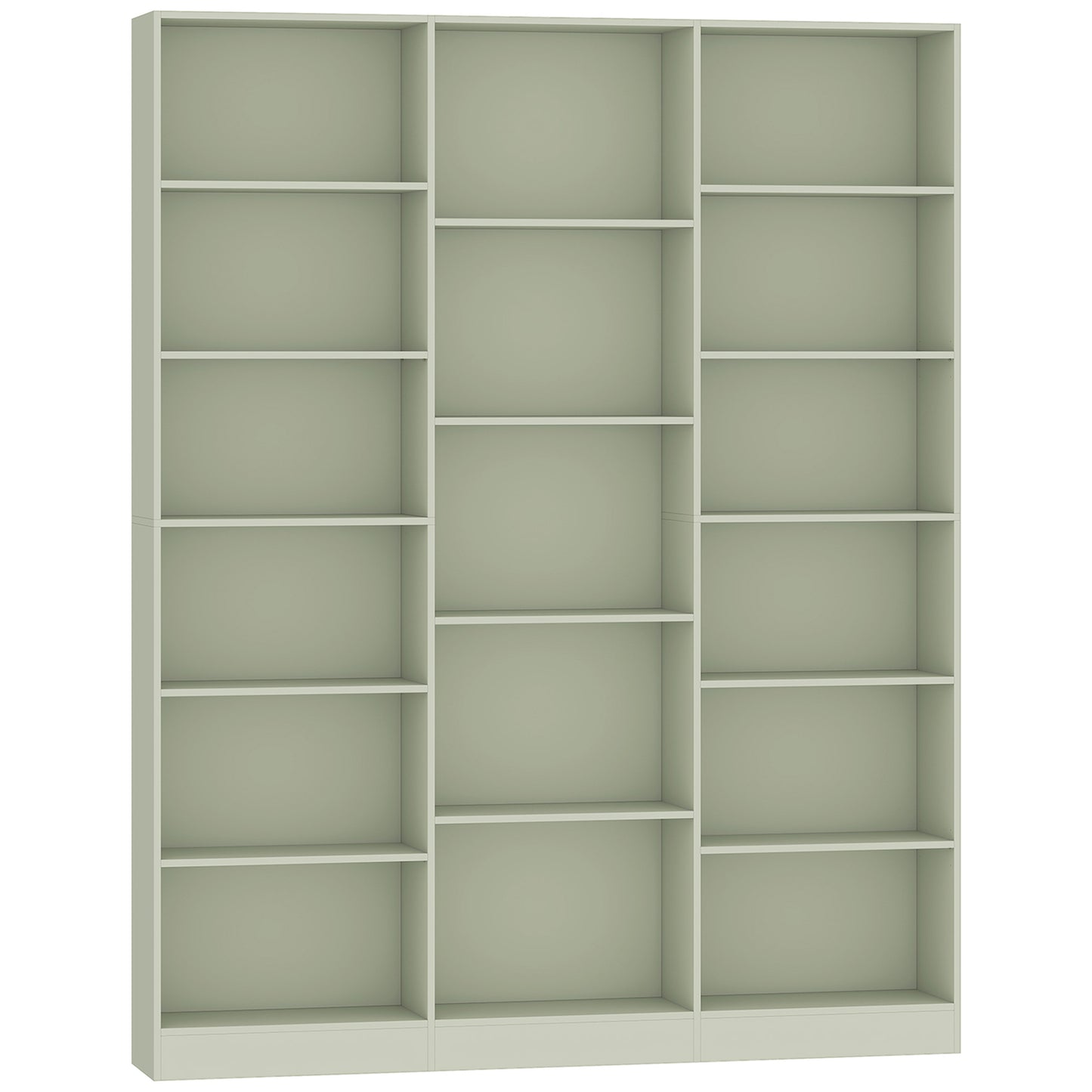 Bookcase with Open Storage, 6-Tier Bookshelf with Anti-Tipping Hardware, Light Green