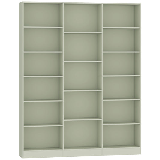 Bookcase with Open Storage, 6-Tier Bookshelf with Anti-Tipping Hardware, Light Green