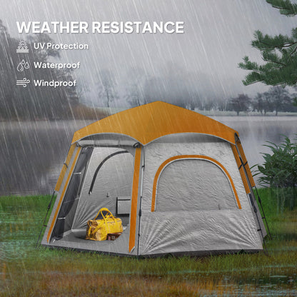 Instant Pop Up Camping Tent, 2/3/4 Person Easy Setup Dome Family Tent with Vestibule, Rainfly, 4 Mesh Windows & 2 Doors