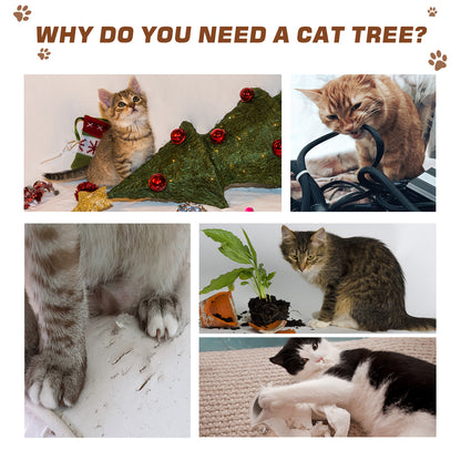 Cat Tree for Indoor Large Cats 113cm Kitten Tower Condo Jute Scratching Post Kitten Play House Activity Center Furniture