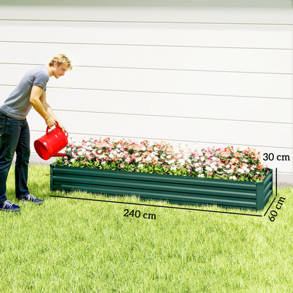 60 x 240cm Galvanised Steel Planter, with Open Bottom