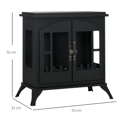 Bioethanol Stove Freestanding Medium-Large 3H Burning Stainless Steel Flame Snuffer for Living Room Black