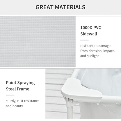 Steel Frame Pool with Filter Pump, Filter Cartridge, Rust Resistant Above Ground Swimming Pool, Grey