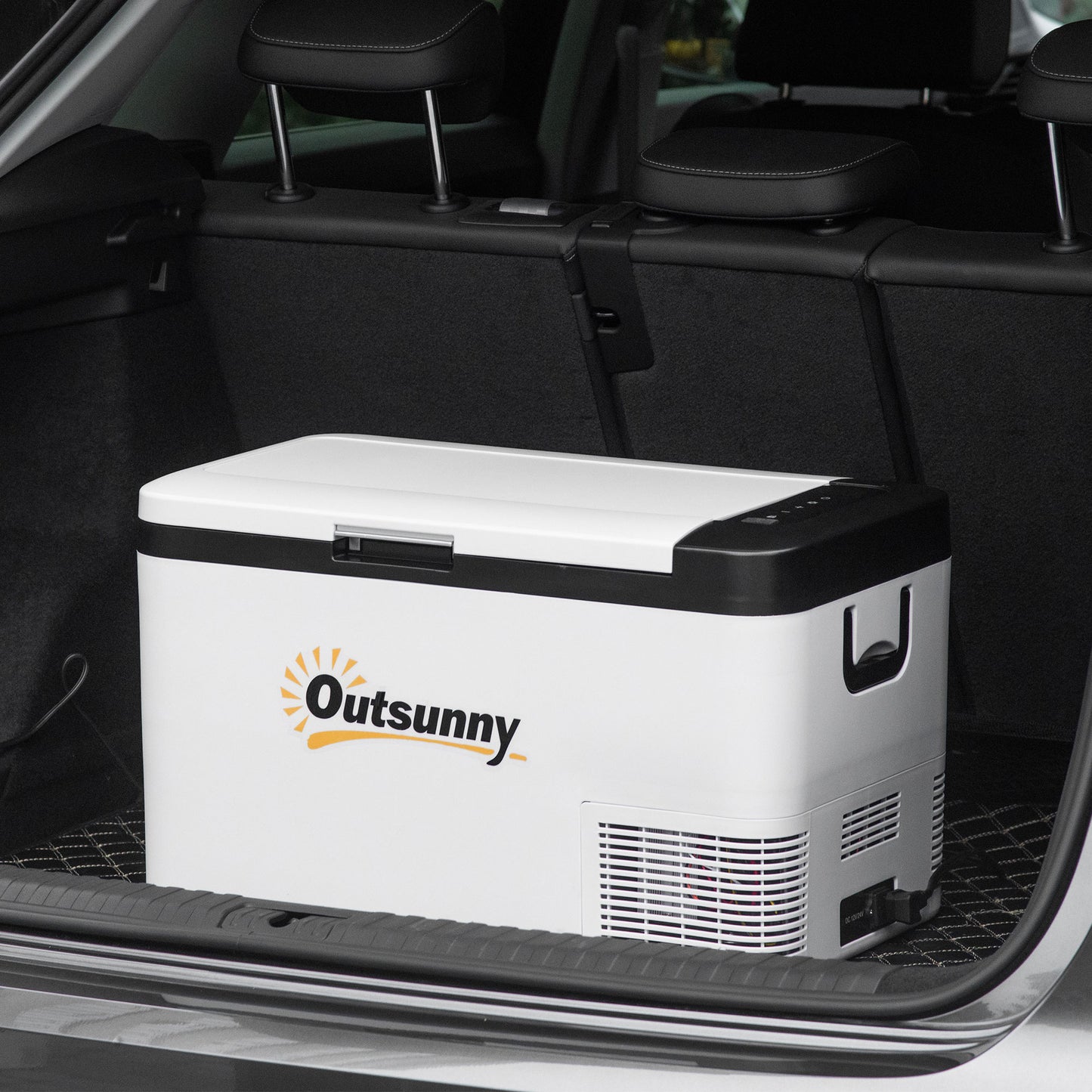 12V Car Refrigerator w/ LED Light & Foldable Handles, 25L Portable Compressor Cooler