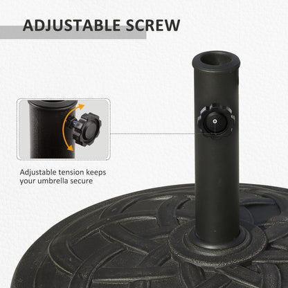 19KG Resin Umbrella Base Garden Parasol Base Stand Round Sun Shade Holder Suitable For Pole Between Φ38mm to Φ48mm