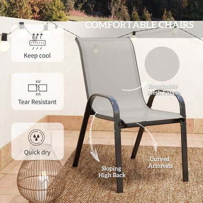Three-Piece Outdoor Garden Set - Light Grey