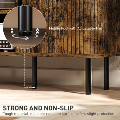 TV Stand Cabinet for TVs up to 55 Inches, TV Unit with Storage Shelves and Cupboard for Living Room, Rustic Brown