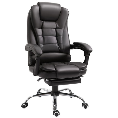 PU Leather Executive Office Chair, High Back Swivel Chair with Retractable Footrest, Adjustable Height, Reclining Function