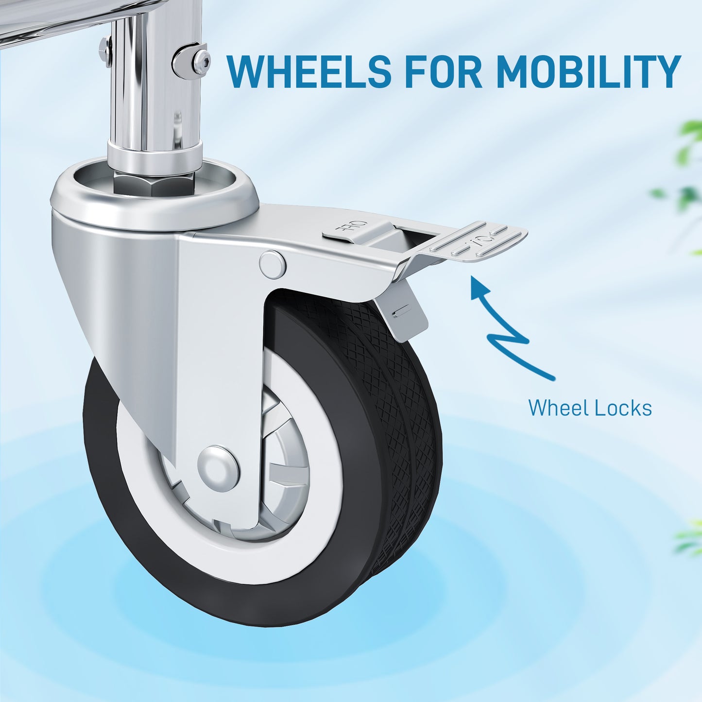Rolling Shower Wheelchair for Seniors, Bedside Commode Chair with Locking Wheels, Seat, Backrest, Arms, Grey