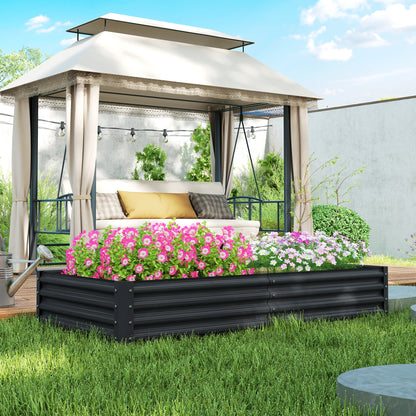 180 x 90cm Galvanised Steel Open Planter - 84H-211V00CG