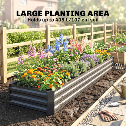 60 x 240cm Galvanised Steel Planter, with Open Bottom