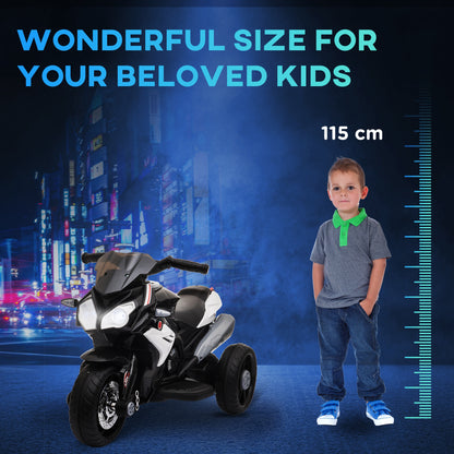 Kids Electric Motorcycle, 6V Ride on Motorcycle with 3 Wheels, LED Headlight, Music, Horn for Boys Girls 3-5 Y, Black