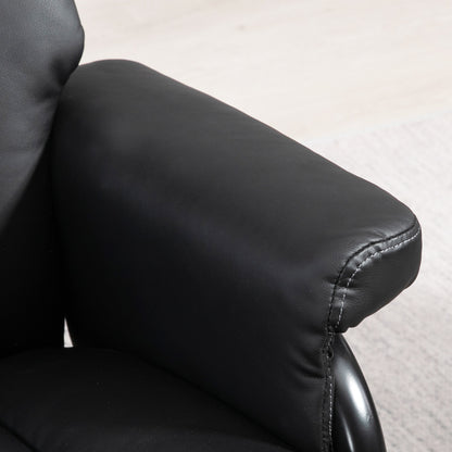 Swivel Recliner Chair with Footstool, PU Leather Recliner Armchair with Ottoman, Steel Base