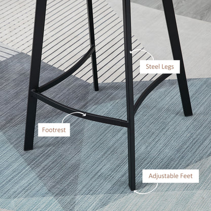 HOMCM Kitchen Stools Set of 2, 97cm Sitting Height with Integrated stable structure, Brown