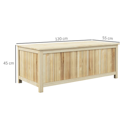 172 Litre Outdoor Storage Box, Wooden terrace Box Garden Storage Container, Natural