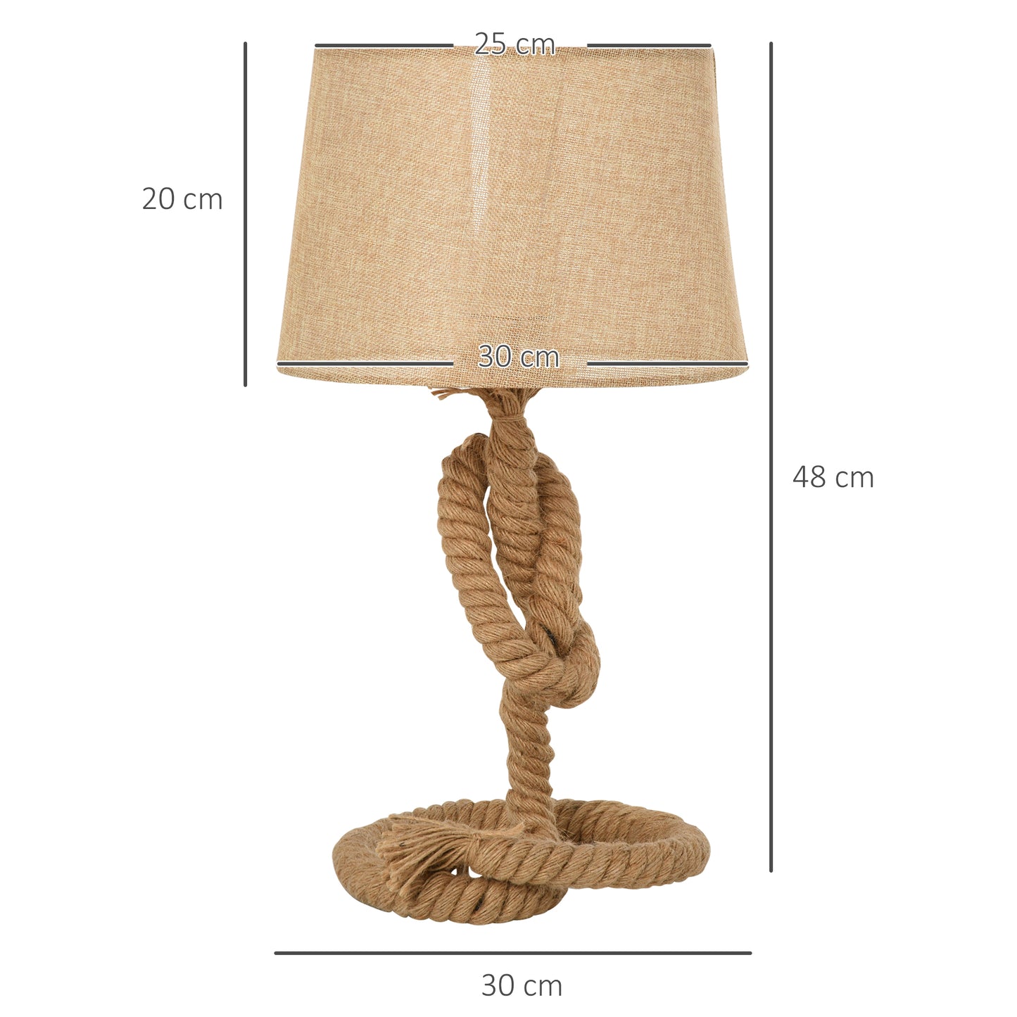 Nautical Table Lamp with Fabric Shade – Beige