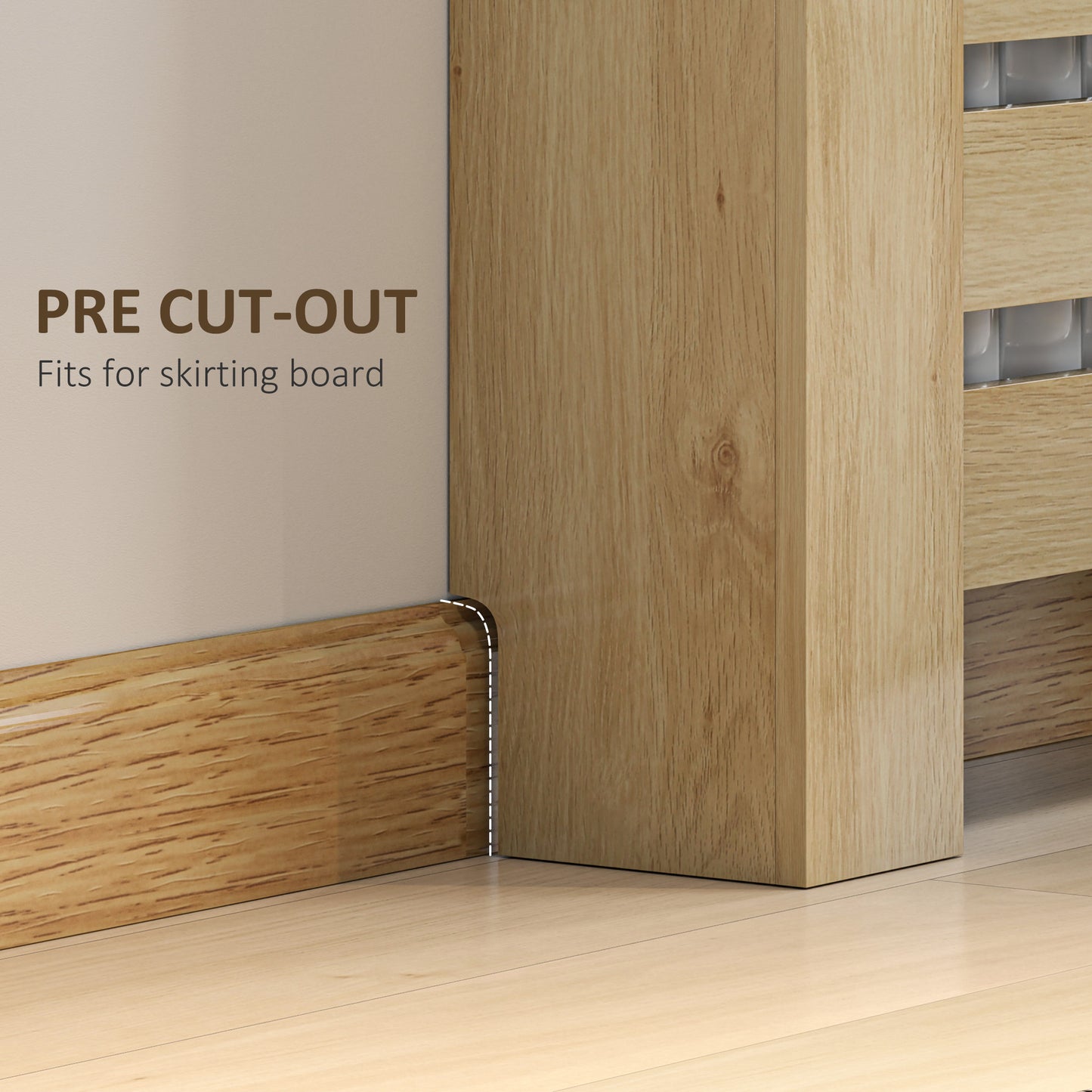 95.5H x 111Wcm Radiator Cover, with Drawer - Oak