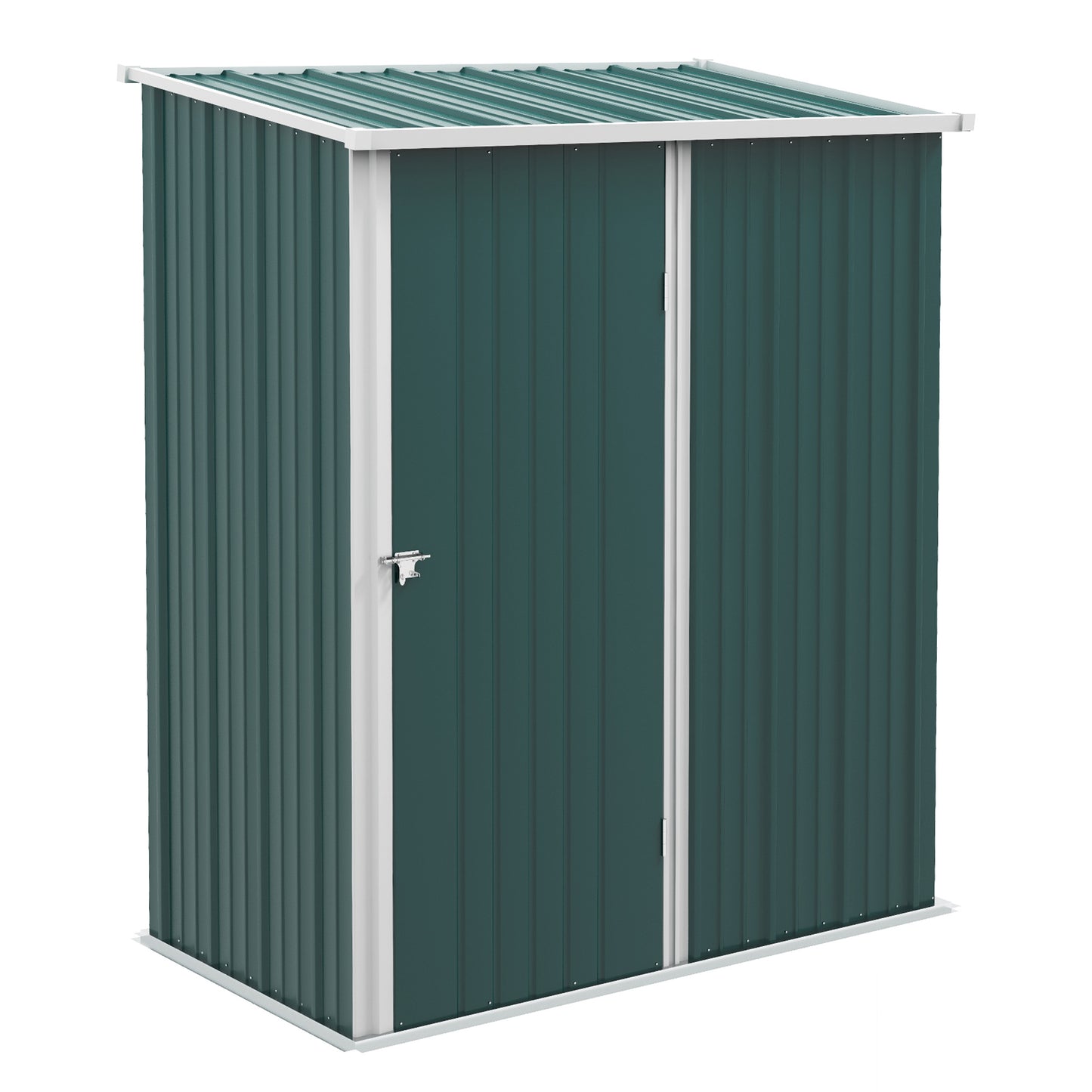 5.3 x 3.1ft Corrugated Steel Garden Shed - Green