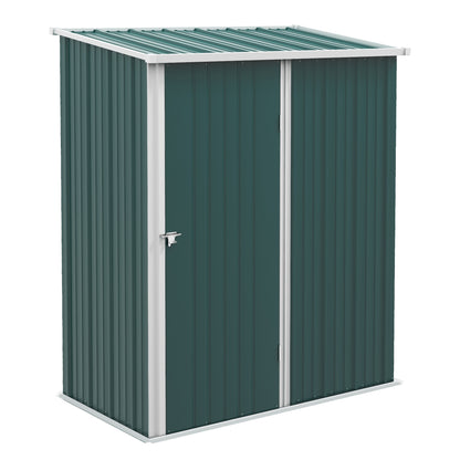 5.3 x 3.1ft Corrugated Steel Garden Shed - Green