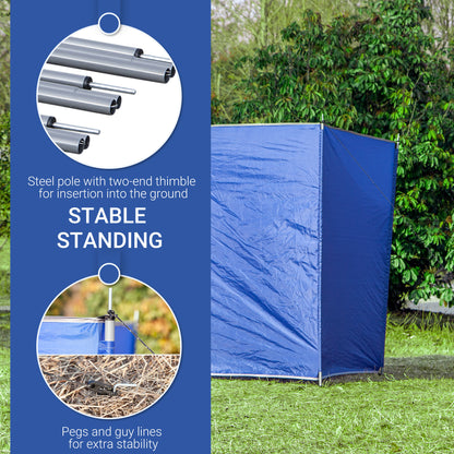 Camping Windbreak, Foldable Portable Wind Blocker w/ Carry Bag and Steel Poles, Beach Sun Screen Shelter Privacy Wall