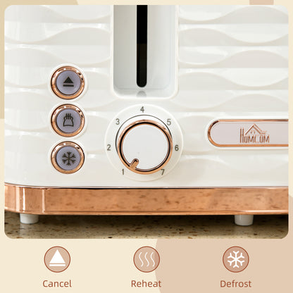 Four-Slice Rippled Toaster - White