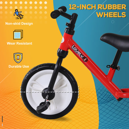 11 Inch Kids Balance Bike Training Pedal Bicycle W/ Removable Stabilizers EVA Tyres Adjustable Seat Height 2 to 5 Years Gift