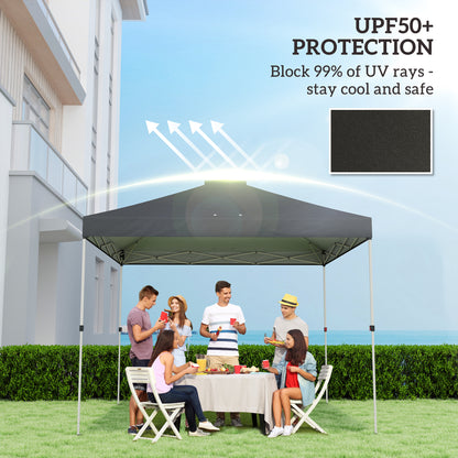 gazebo roof replacement UV50+ Waterproof Pop Up Canopy Cover with 8 Drainage Holes 3 x 3 m Black