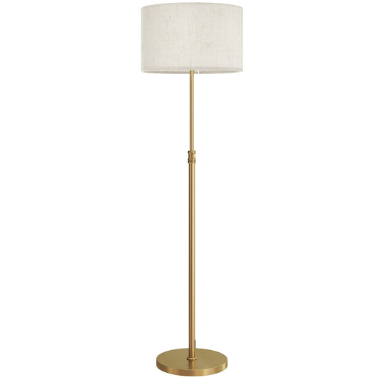 Floor Lamp with Remote, Height Adjustable Standing Lamp with Linen Shade