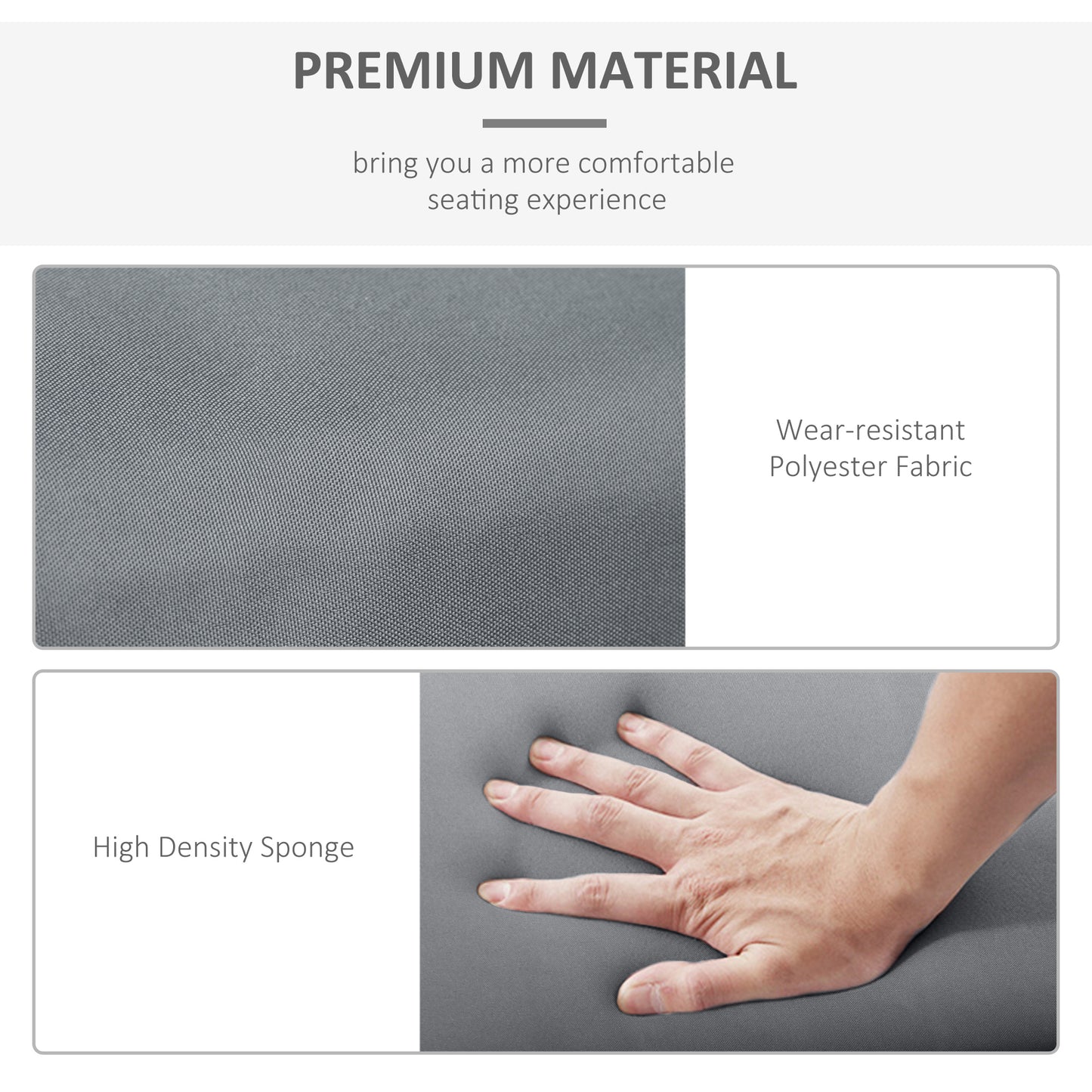 Set of 2 Sun Lounger Cushions, Replacement Cushions for Rattan Furniture with Ties, 196 x 55 cm, Cushion ONLY, Dark Grey