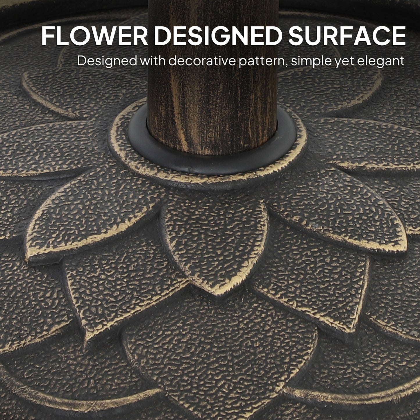 12kg Resin Garden Parasol Base, Round Umbrella Base, Heavy Duty Sun Umbrella Base for 32, 38