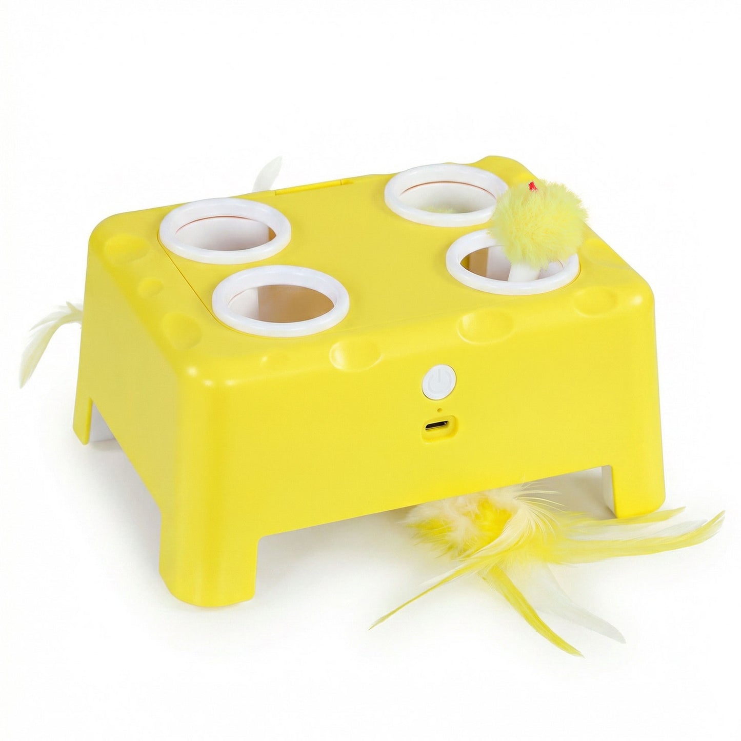 3 in 1 Interactive Cat Toys with Mouse & Feather Teaser Toy Rechargeable Automatic for Indoor Kittens & Adult Cats