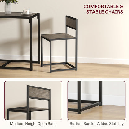 Dining Table and Chairs Set 2, Dining Room Sets, Rectangular Space Saving Table and 2 Chairs for Compact Kitchens