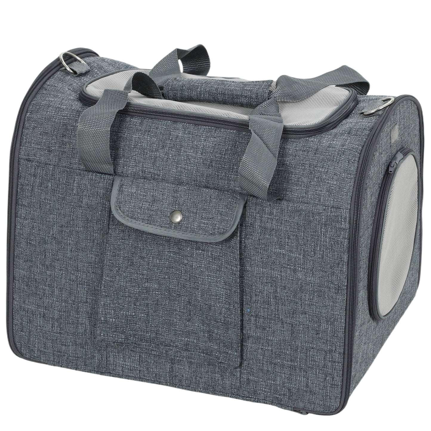 Soft Sided Cat Carrier Bag, Portable Foldable Pet Carrier with Shoulder Strap & Removable Mat for Small Pet Up to 10kg