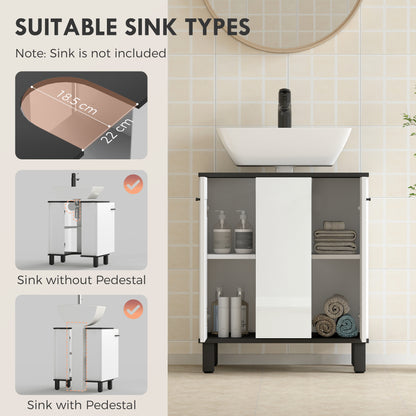 Modern Under-Sink Bathroom Cabinet - High Gloss White