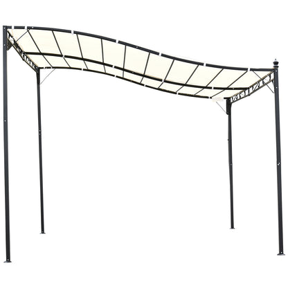 3x3 m Wall Mounted Garden Porch with UV Protection, Cream White