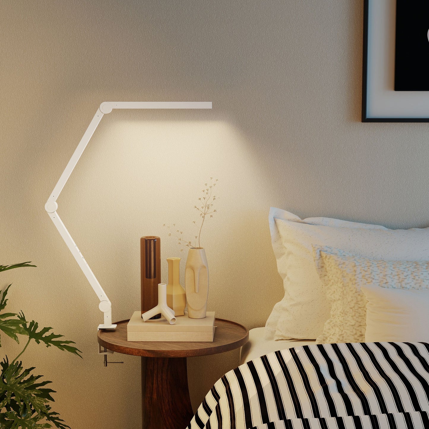 LED Desk Lamp, Dimmable Desk Light with Swing Arm and Clamp