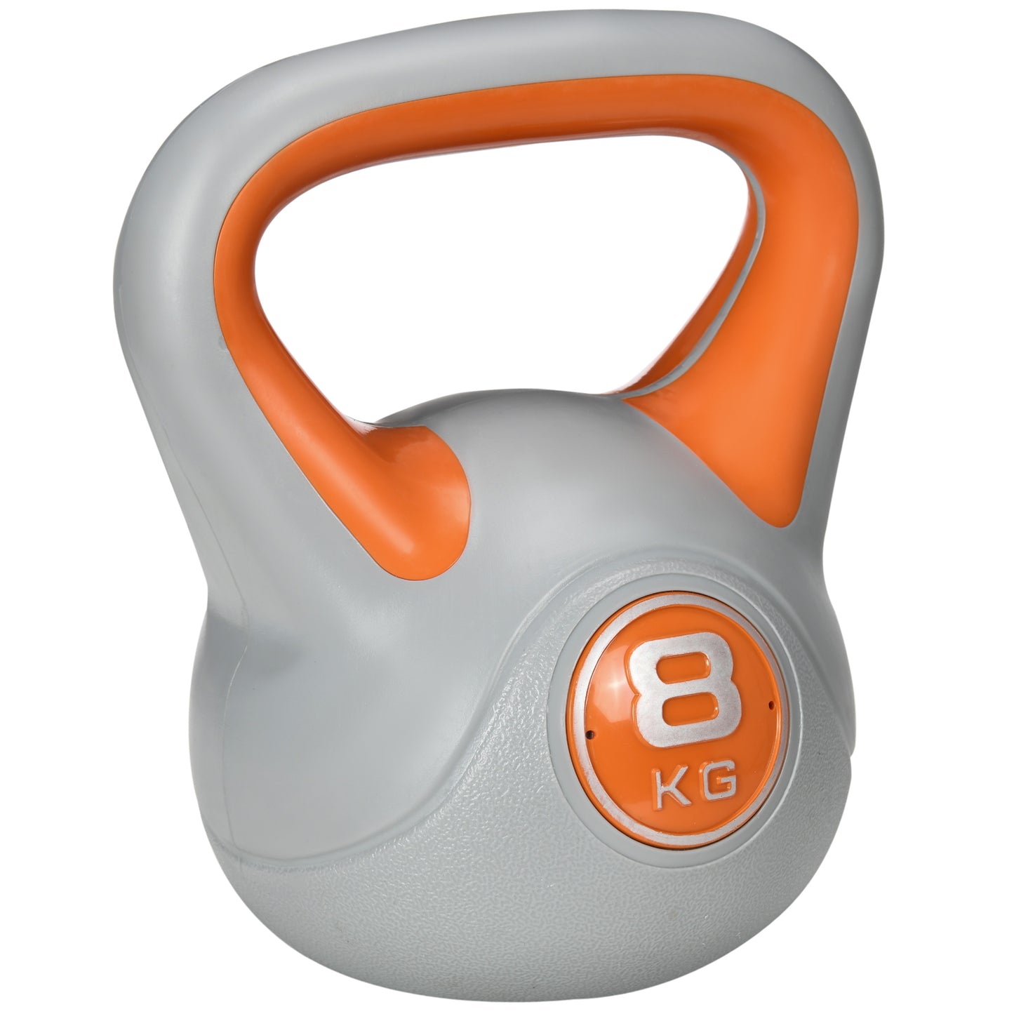 Kettlebell, 8kg Kettle Bells with Handle for Home Gym Weight Lifting and Strength Training, Orange and Grey