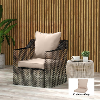 Seat and Back Padded Cushion Set, CUSHION ONLY - Beige
