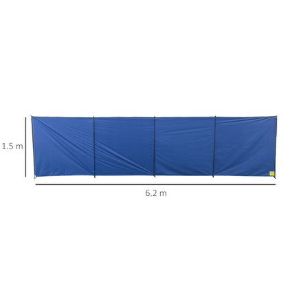 Camping Windbreak, Foldable Portable Wind Blocker w/ Carry Bag and Steel Poles, Beach Sun Screen Shelter Privacy Wall