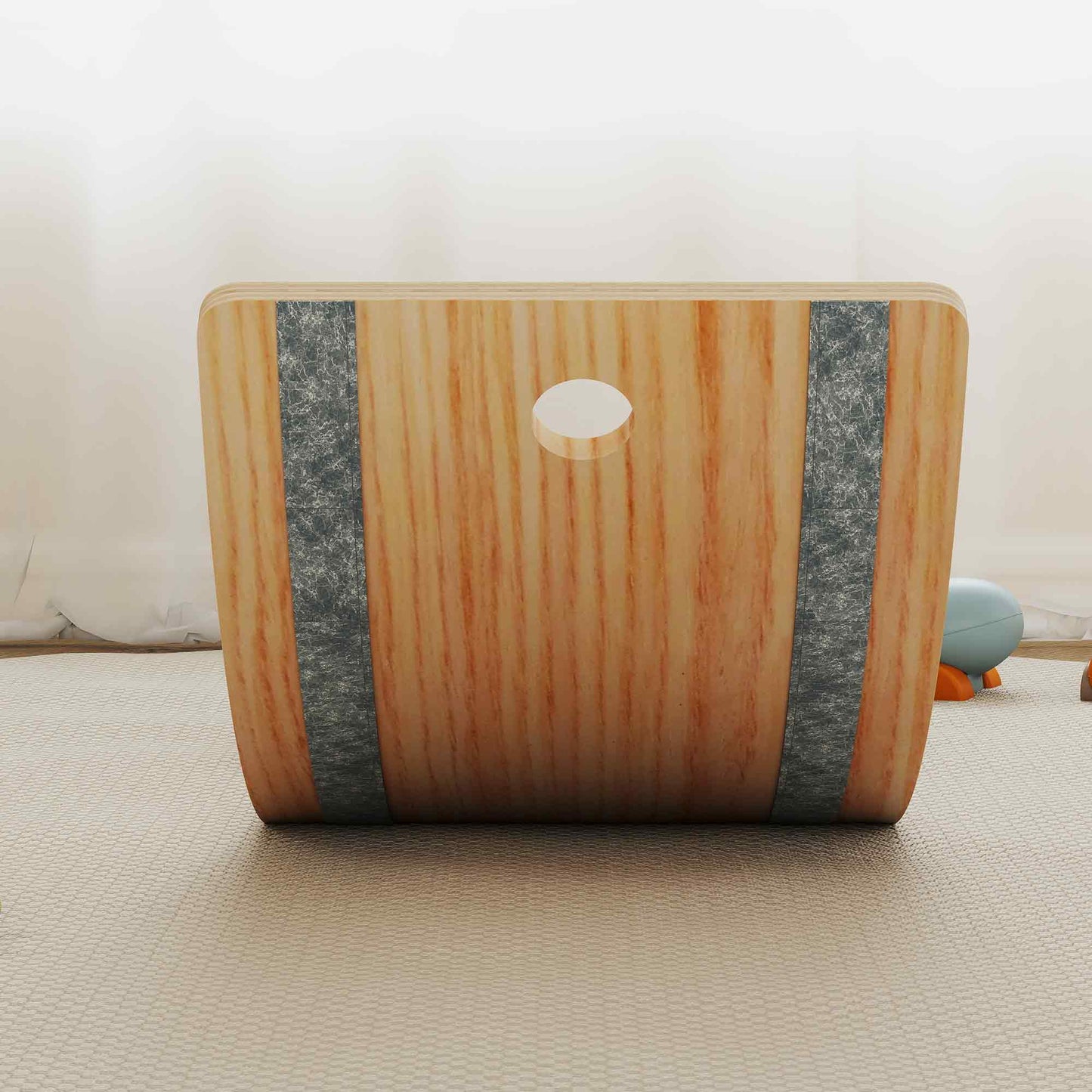 Kids Wooden Balance Board with Rope, Wooden Wobble Board with Felt for Sensory Play, for Toddler 3-6 Years Old