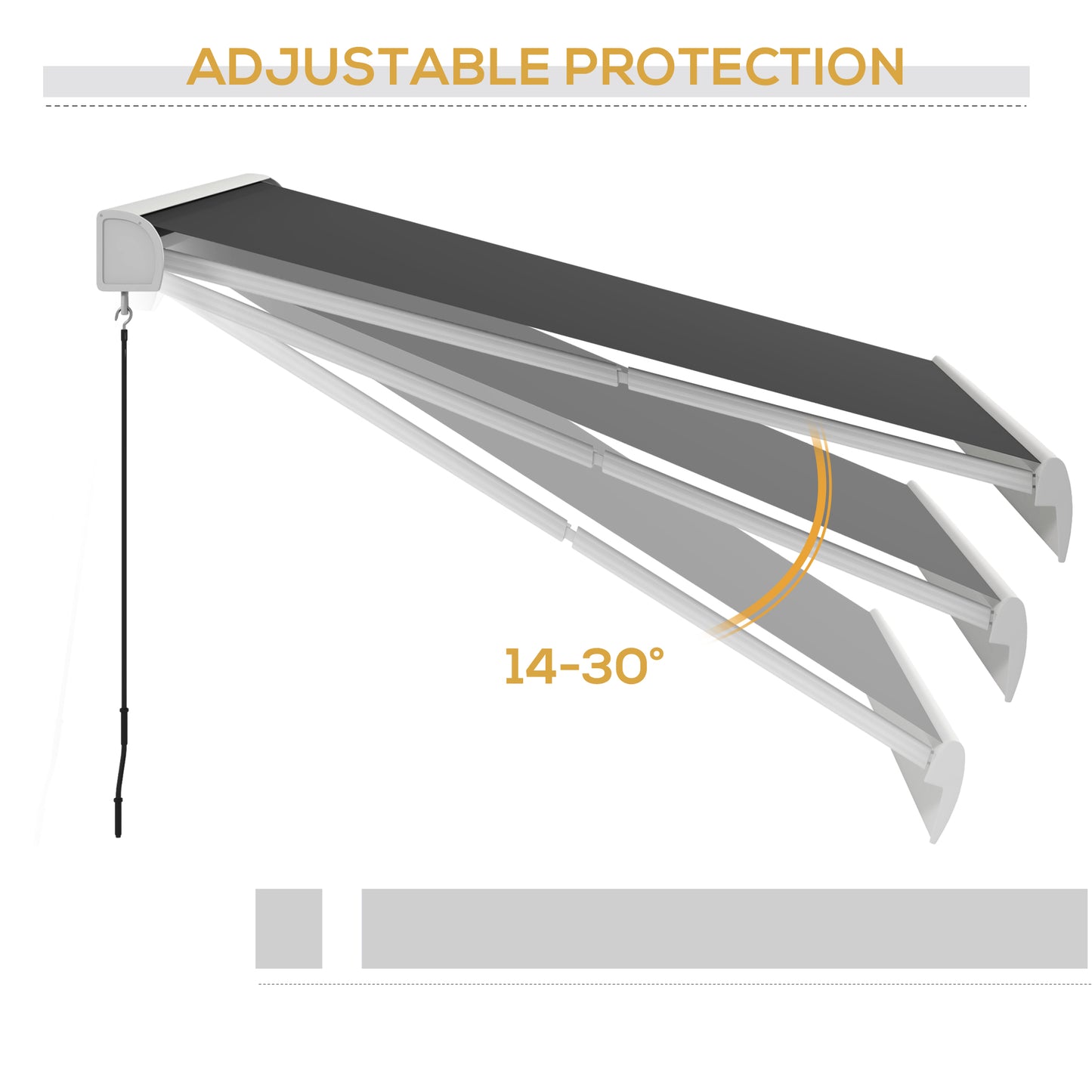 4 x 3(m) Electric Retractable Awning with Remote Controller, Aluminium Frame Sun Canopies for Patio Door Window