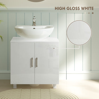 Bathroom Under Sink Cabinet for Basin without or with Pedestal - High Gloss White