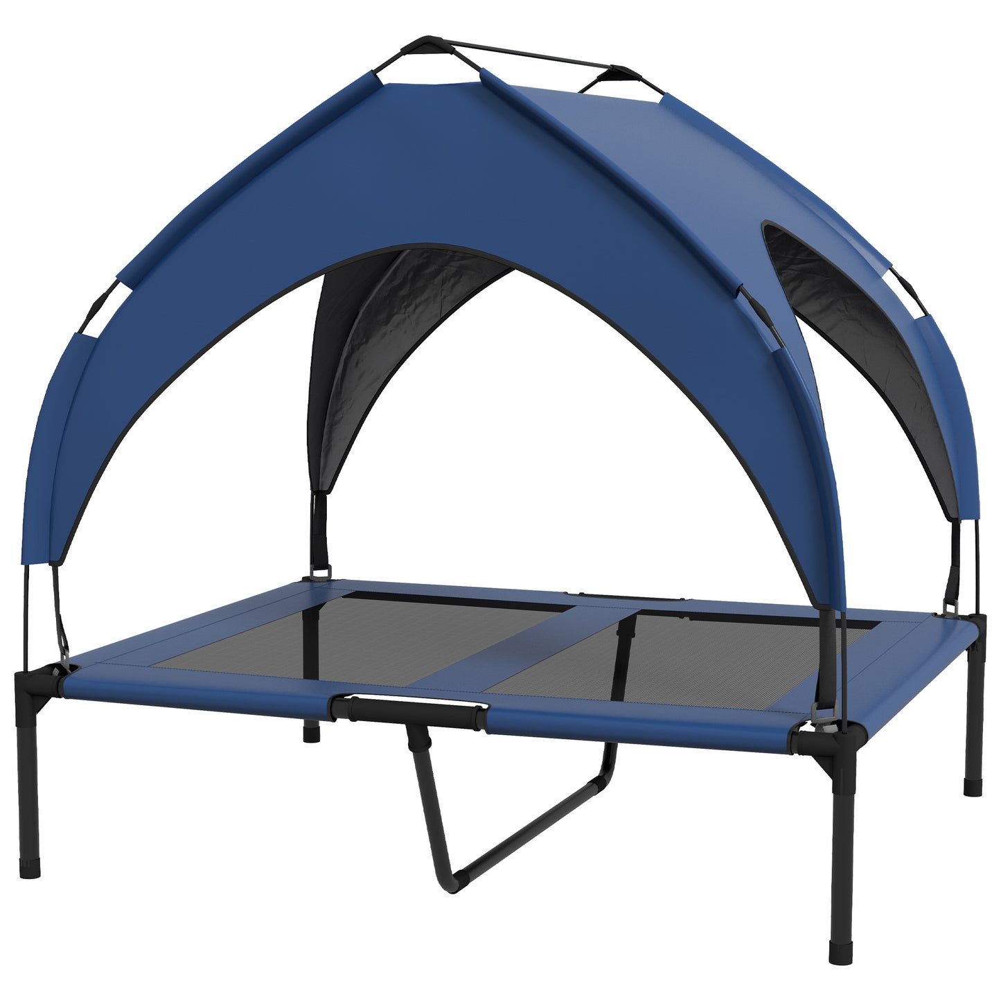 Cooling Raised Pet Bed w/ Washable Breathable Mesh, for Medium, Large Dogs, 91 x 76 x 89cm - Dark Blue