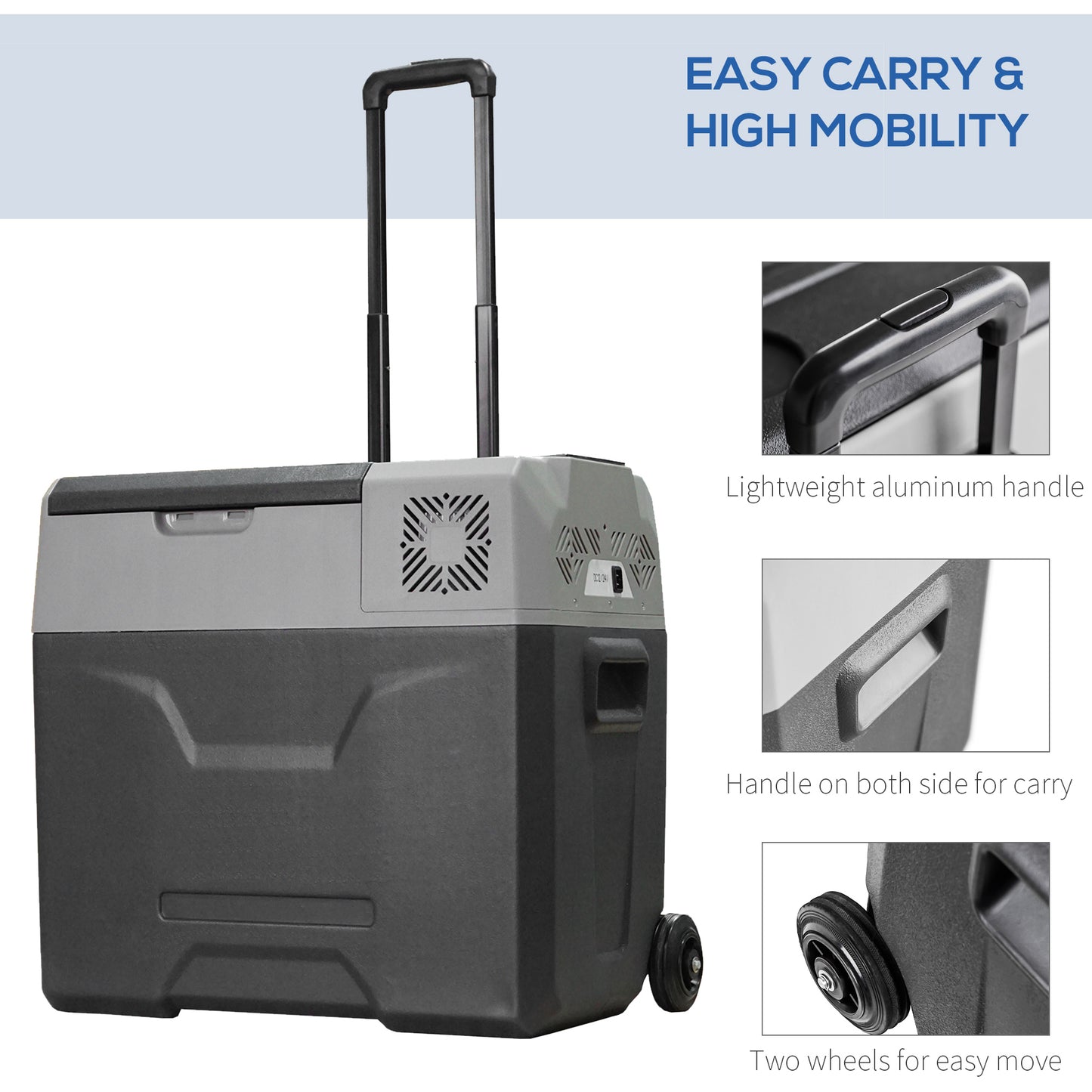 Car Refrigerator, Portable 12/24V 50 Litre Compressor Fridge Freezer, Electric Cooler Box for Camping, Travel, Picnic