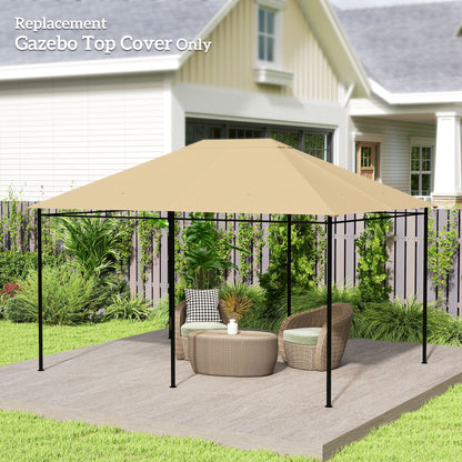 3 x 4m Gazebo Canopy Replacement Cover, Gazebo Roof Replacement (TOP COVER ONLY), Khaki