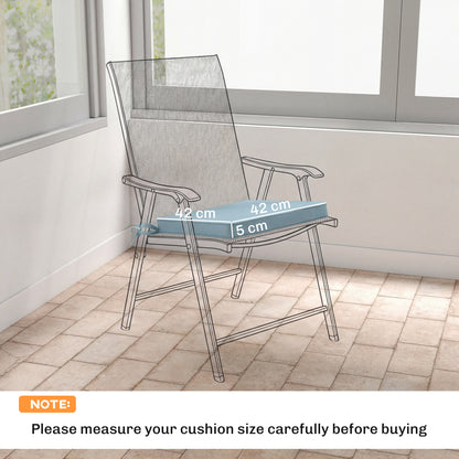 Set of 6 Chair Cushion Seat Pads Dining Chair w/ Straps, Indoor Outdoor Removable Tie On Garden Patio, Light Grey