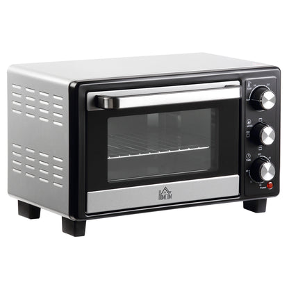 16L Mini 1400W Countertop Oven - Black/Silver Tone