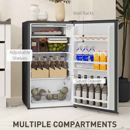 Under Counter Fridge, 91L Small Fridge with Chiller Box, Removable Shelf, Reversible Door, Adjustable Legs