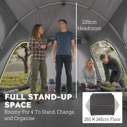 Car Tent with 2.35m Stand-Up Height, 3000mm Waterproof Tailgate Tent with Mesh Windows for Family Camping Travelling